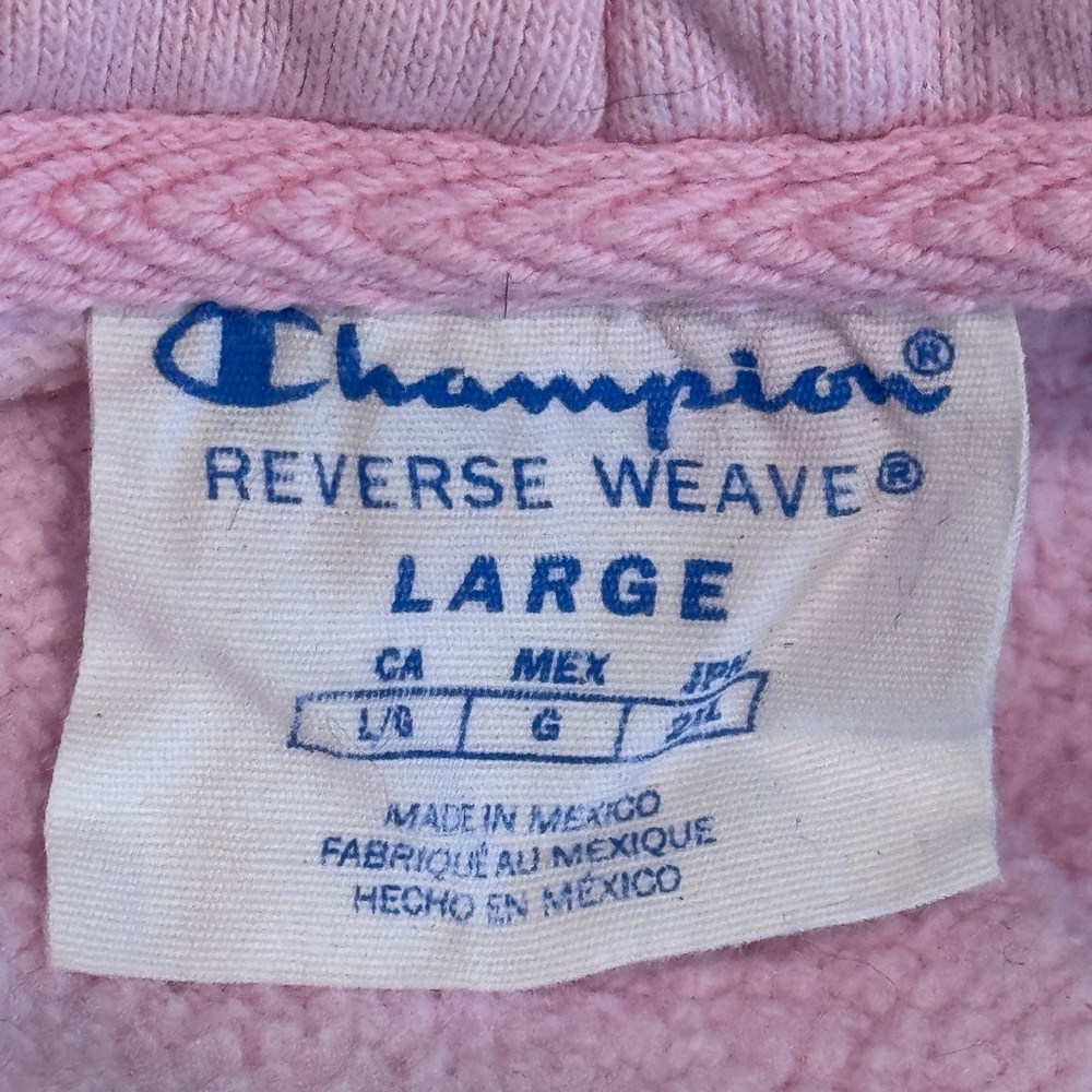Champion Reverse Weave Pink Pullover Hoodie Men’s L Women’s XL C Logo - Picture 7 of 9